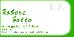 robert hollo business card