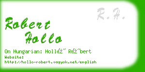 robert hollo business card